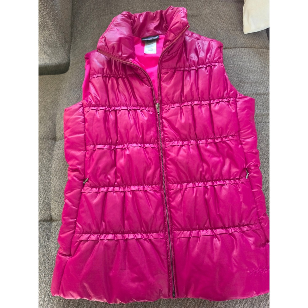 Patagonia Lidia Puffer Vest Magenta Pink Ruffle Large